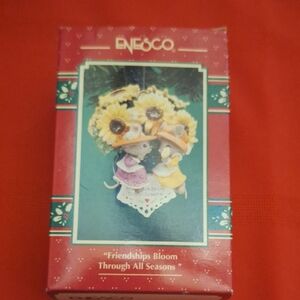 Enesco Sunflower Mouse Ornament with Yellow and Purple Accents